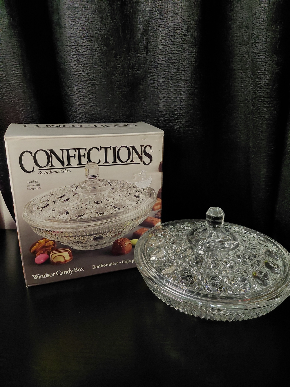 Indiana Glass Confections Windsor Candy Dish- Clear Glass